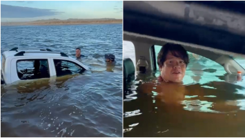 Alta da maré engole veículo no litoral do Ceará, e motorista grava viral: 'Como faço para chegar no Paracuru?'