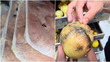 Insetos perto das embalagens, alimentos estragados e sujeira são encontrados em dois supermercados