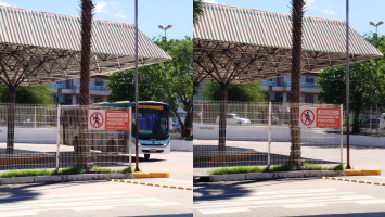 Passageiros são obrigados a atravessar túnel para mudar de plataforma em terminal de ônibus em Fortaleza